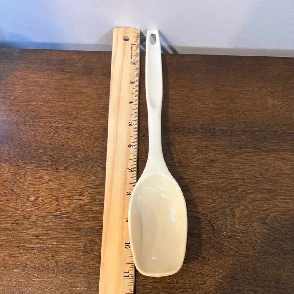 Vintage Foley Bone Color Plastic Spoon Kitchen Dipper Utensil Farmhouse In VGUC